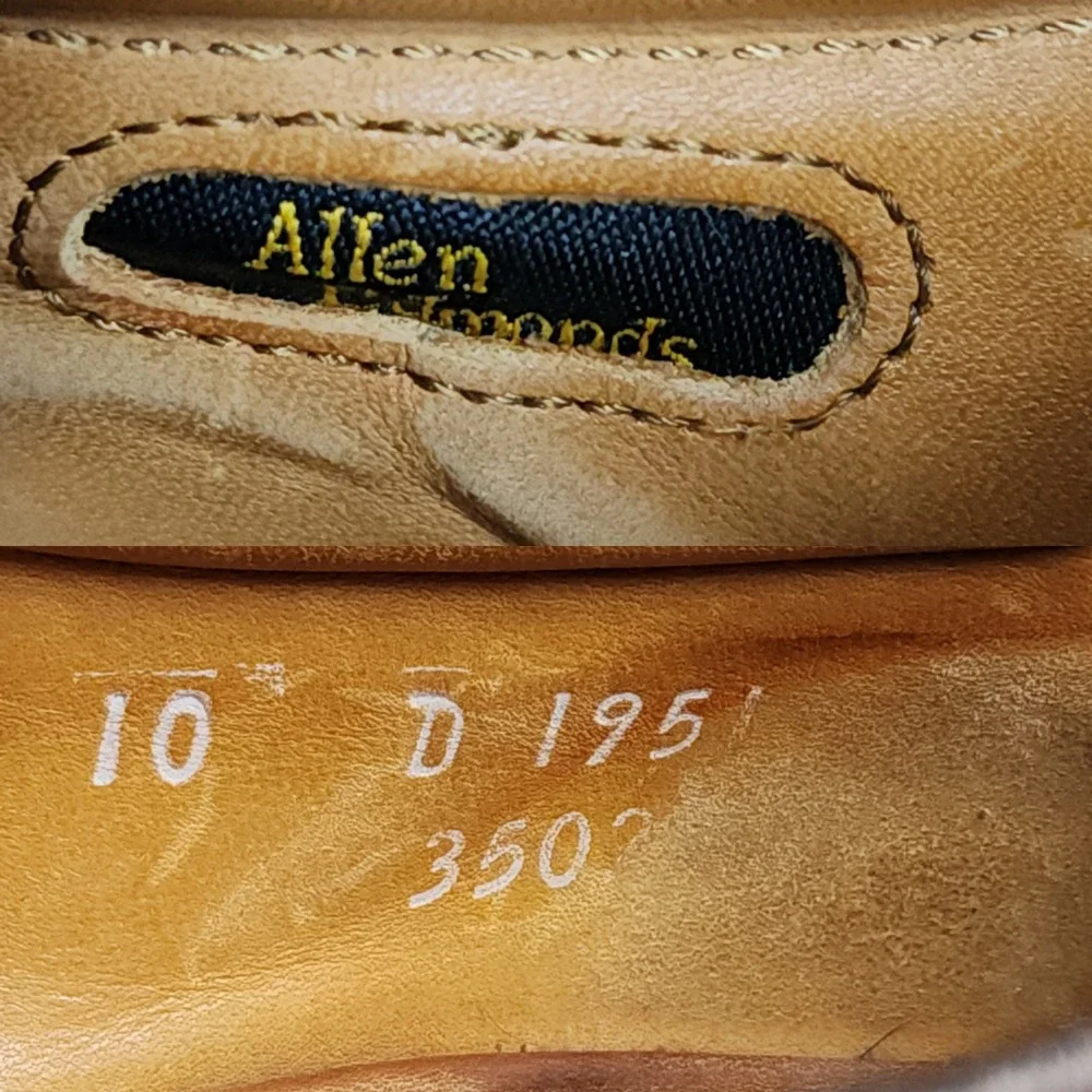 Allen Edmonds Wilbert 10 D Mens Brown Leather Split Toe Derby Shoes 1951 3502